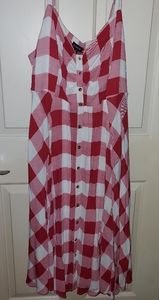 Checkered Gingham Red Dress